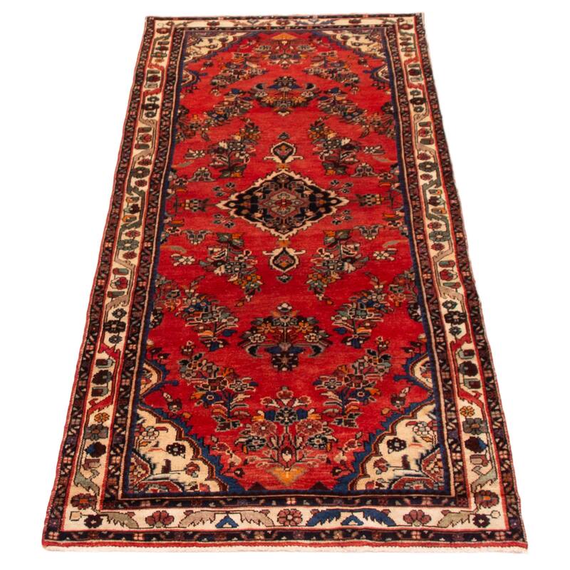 ECARPETGALLERY Hand-knotted Anadol Red Wool Rug - 3' 5" x 9' 1"