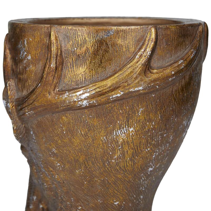Bronze Polystone Traditional Planter - 10"L x 10"W x 14"H