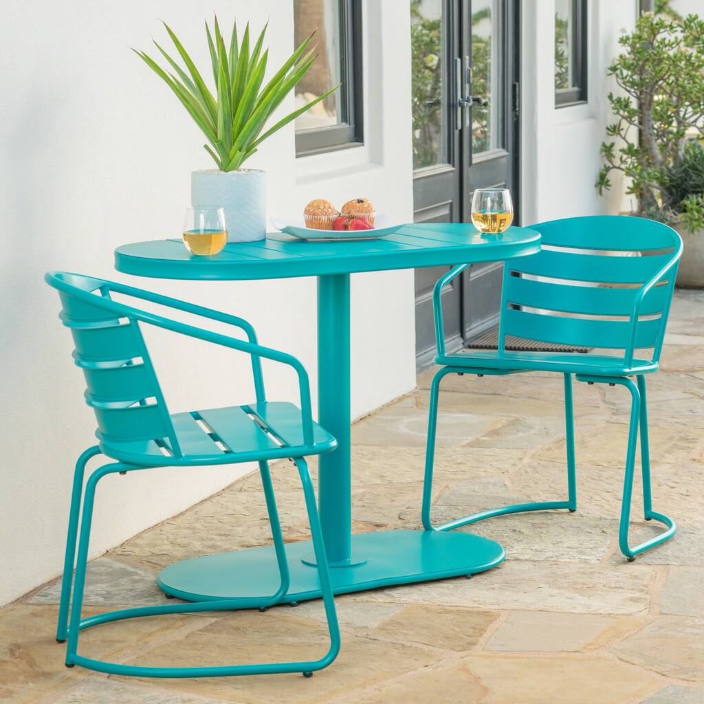 Santa Monica Bstro Set, Curved silhouettes and a matte finish blend modern design with fun