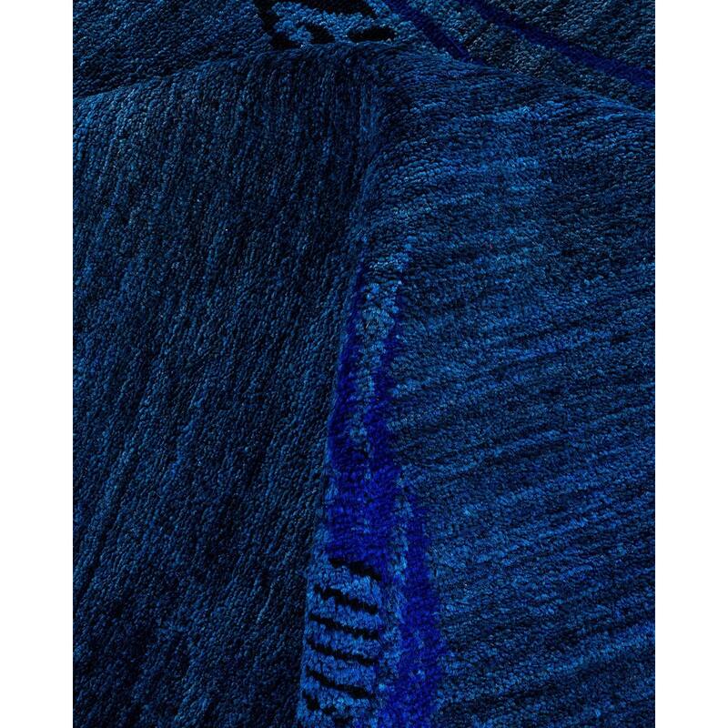 Overdyed, One-of-a-Kind Hand-Knotted Area Rug - Blue - 6' 1" x 9' 3"
