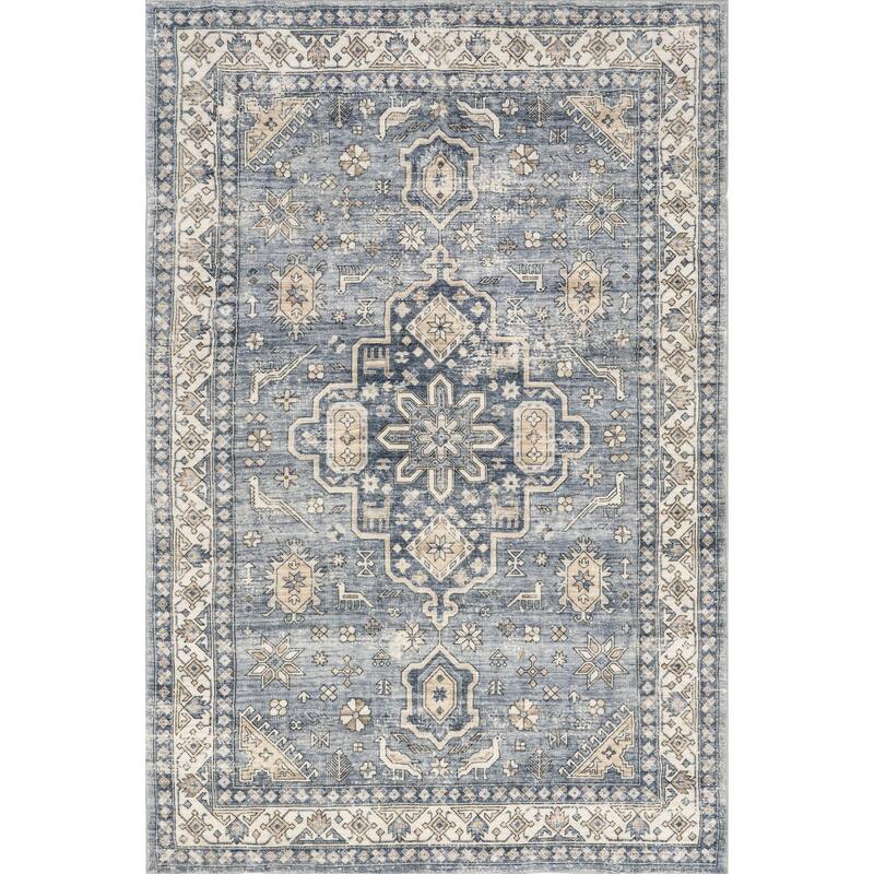 Nuloom Jordan Vintage Medallion Machine Washable Area Rug
