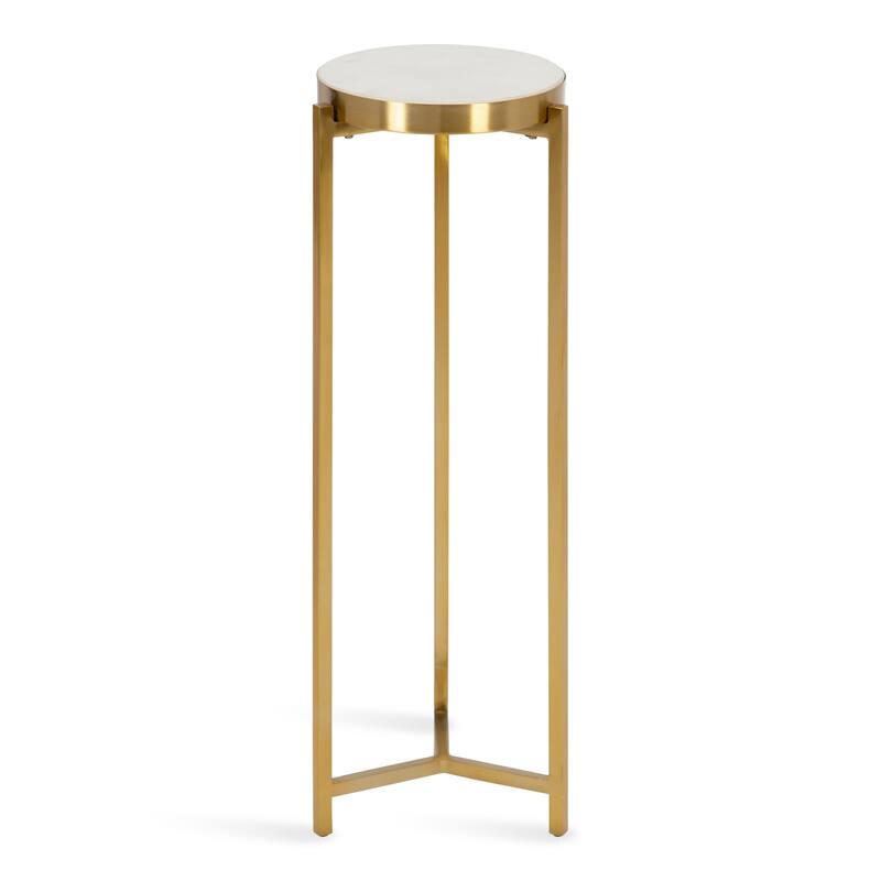 Kate and Laurel Aguilar Glam Drink Table - Gold/White