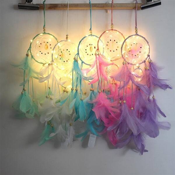 Shop Dream Catcher Led Lighting Feather Dreamcatcher Girl Room