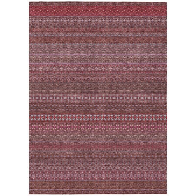 Alvaso Stripe Weather Resistant Blended Style Outdoor Rug