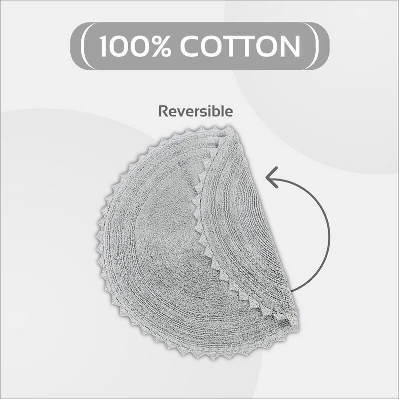 Better Trends Bath Rugs 100% Cotton Soft & Water Absorbent Reversible Tufted Bathroom Rug for Shower, Sink Mats Lilly Crochet