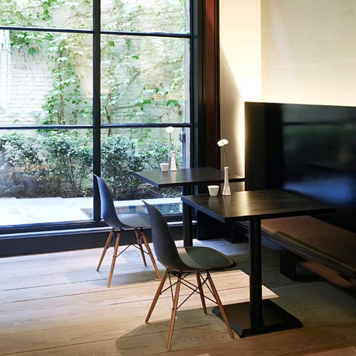 Plastic Eiffel Chairs Solid Wood Legs Molded Modern Armless Side Dining For Kitchen Work Office