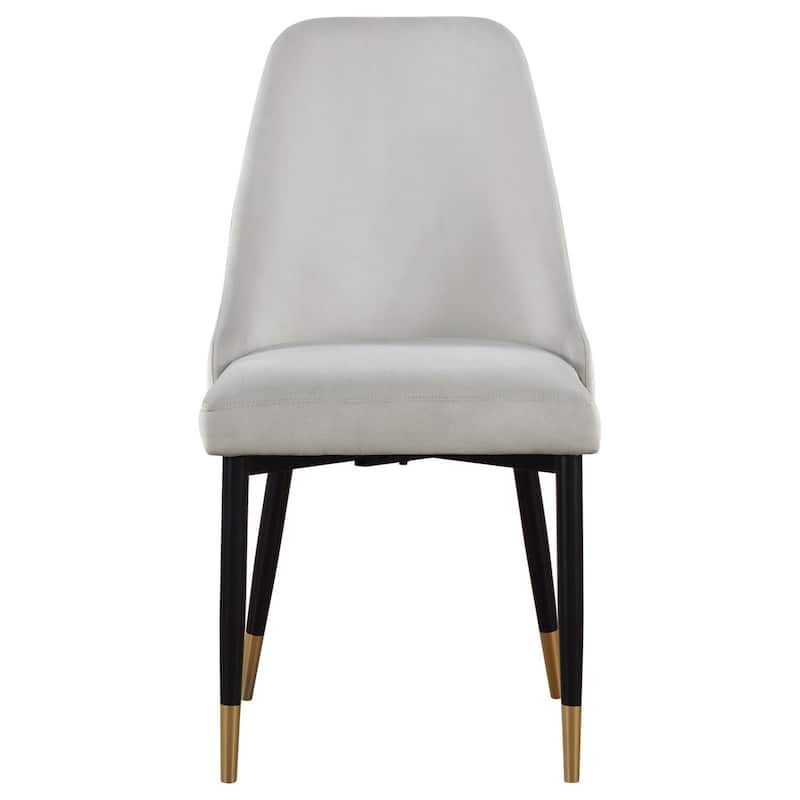 Black and Gold/Gray Fabric Upholstered Metal Frame Dining Chair, Set of 2, Sturdy Dining Chair for Dining Rooms - 22.75