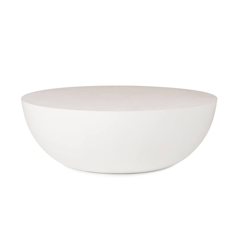 Modrest Bronte Modern White Concrete Round Coffee Table