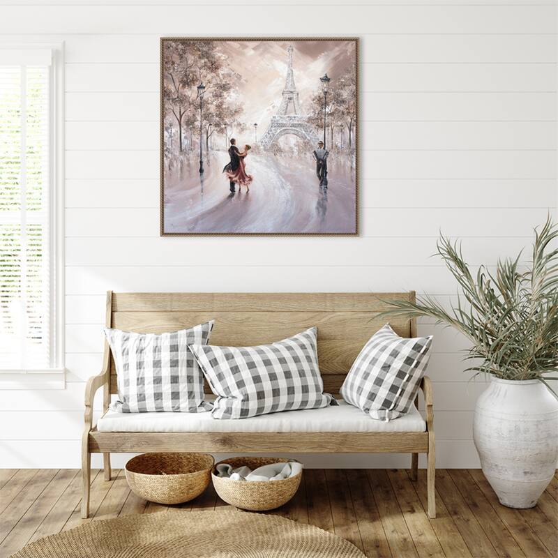 Only Us Paris by Isabella Karolewicz Framed Canvas Wall Art Print - Sylvie Beaded Gold