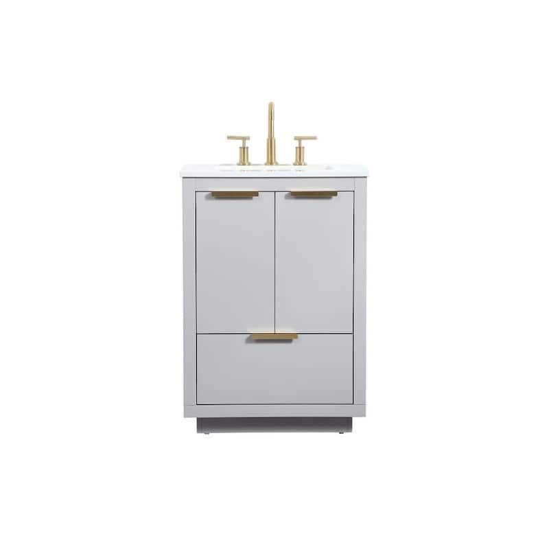 Elegant Lighting VF19424 Blake 24" Free Standing Single Basin Vanity - Grey - Painted