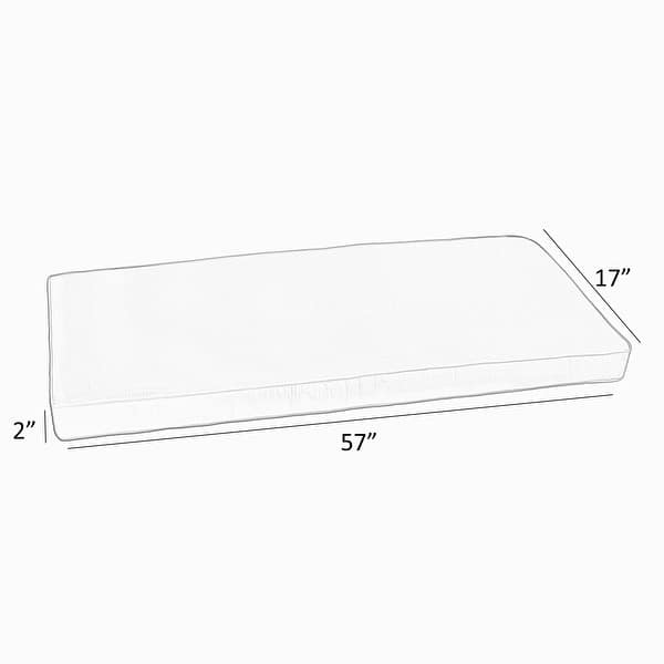 dimension image slide 8 of 18, Sunbrella Grey Zebra Indoor/Outdoor Bench Cushion, Corded