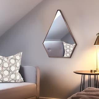 Allan Andrews 5 Sided Triangular Stainless Steel Framed Wall Mirror - 33"H x 24"W