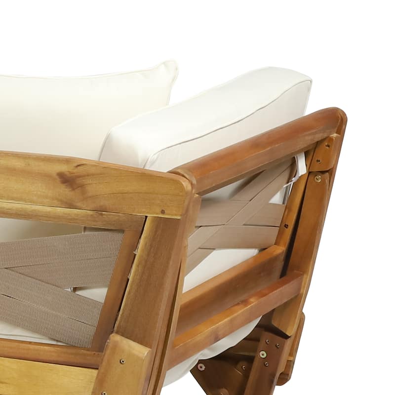 Expandable Patio Sofa Daybed with Adjustable Armrest
