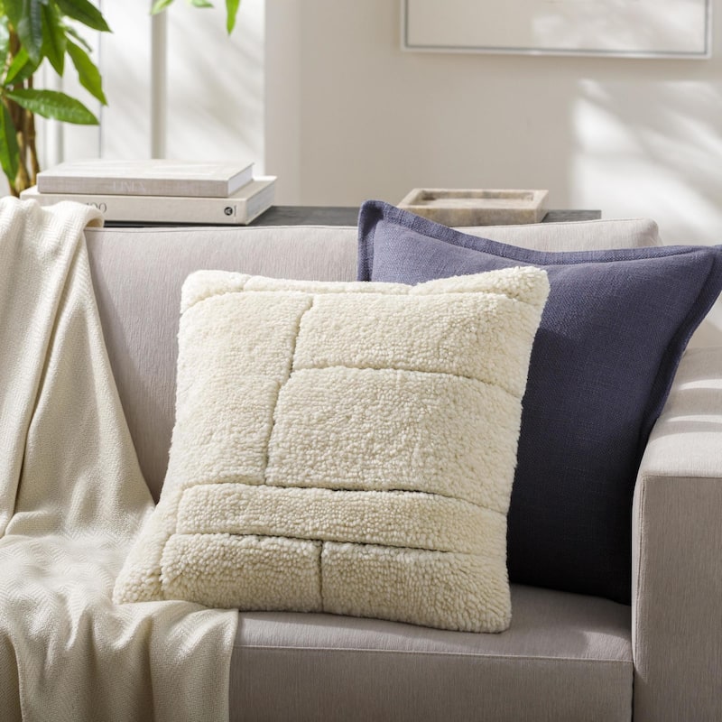 Fownes Hand Knotted Throw Pillow - 20x20 Ploy Insert - Cream/Black
