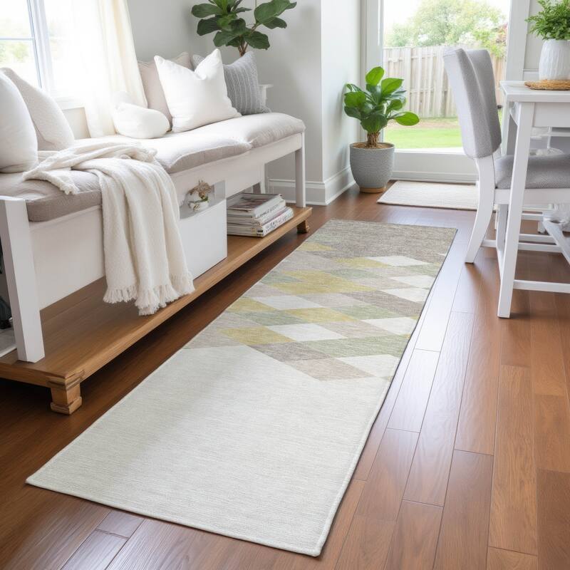 Machine Washable Indoor/ Outdoor Modern Avo Chantille Rug