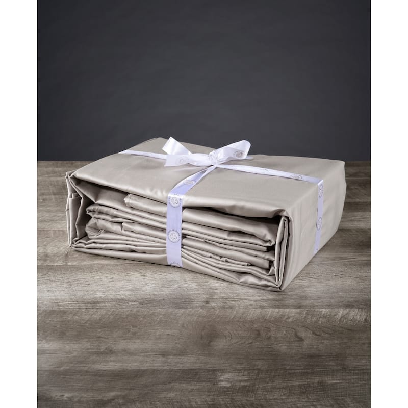 Delilah Home Organic Cotton Washed Bed Sheets, Twin, White - Grey