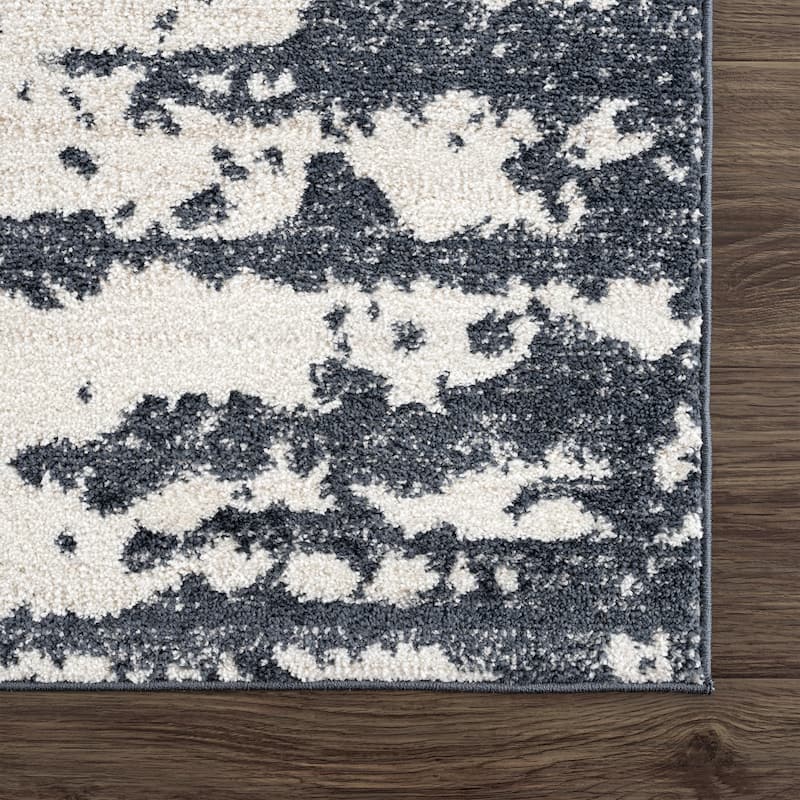 Abani Rugs Nuevo NUE130A Cream and Black Ink Splatter Area Rug