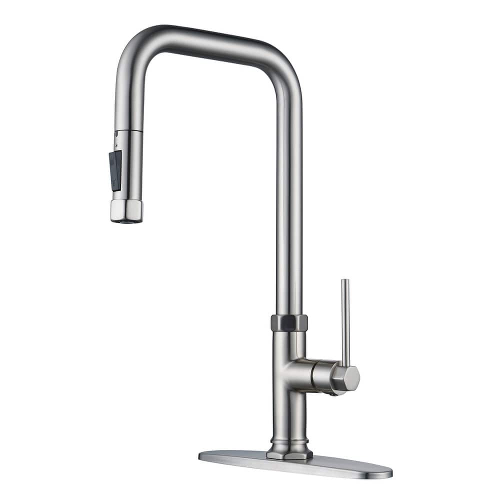 WOWOW Pull Down Sprayer Kitchen Faucet with Soap Dispenser