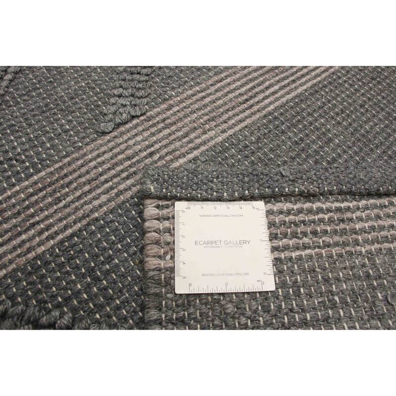 ECARPETGALLERY Braid weave Sienna Grey Wool Rug - 5'0 x 6'10