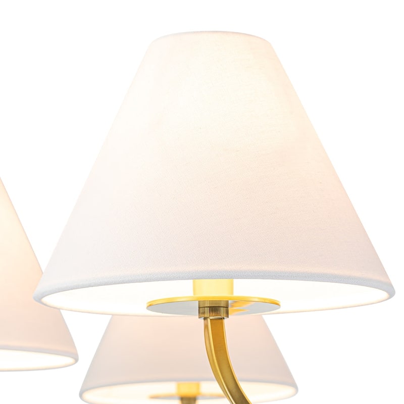6-Light Classic French Tapered Linen Shade Chandelier - 43in Width