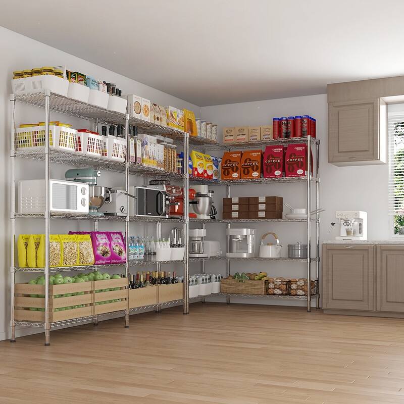 4-Tier Steel Height -Adjustable Storage Rack Heavy Duty Shelving Unit