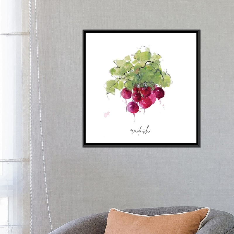iCanvas "Sketch Kitchen Radish" by Sally Swatland Framed