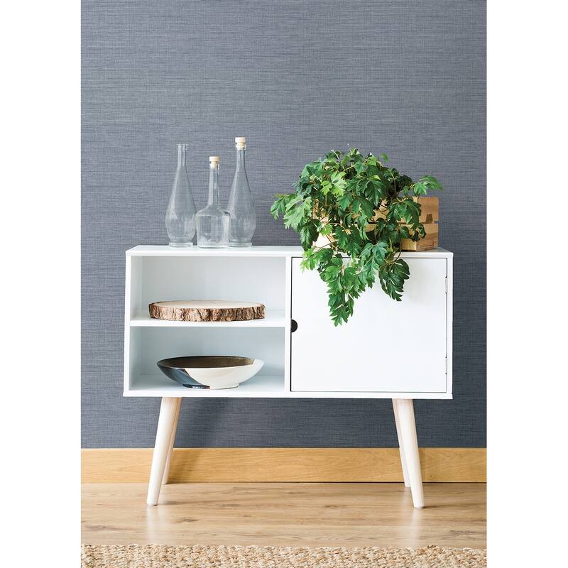 A-Street Prints Essence Light Blue Linen Texture Wallpaper