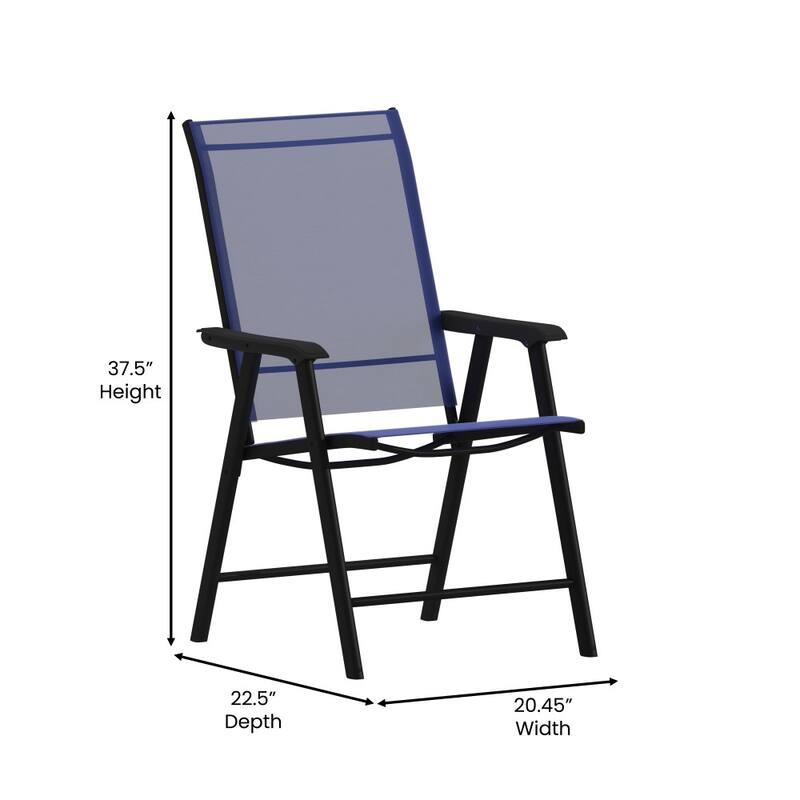 Outdoor Folding Patio Sling Chair / Portable Chair (2 Pack)