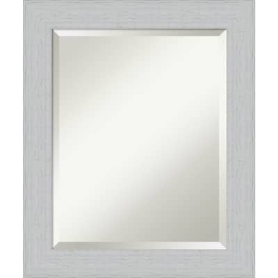 Beveled Wood Wall Mirror - Shiplap White Frame