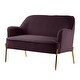 preview thumbnail 5 of 117, Barbara 43" Contemporary Velvet Loveseat Sofa with Goldtone Metal Legs by HULALA HOME