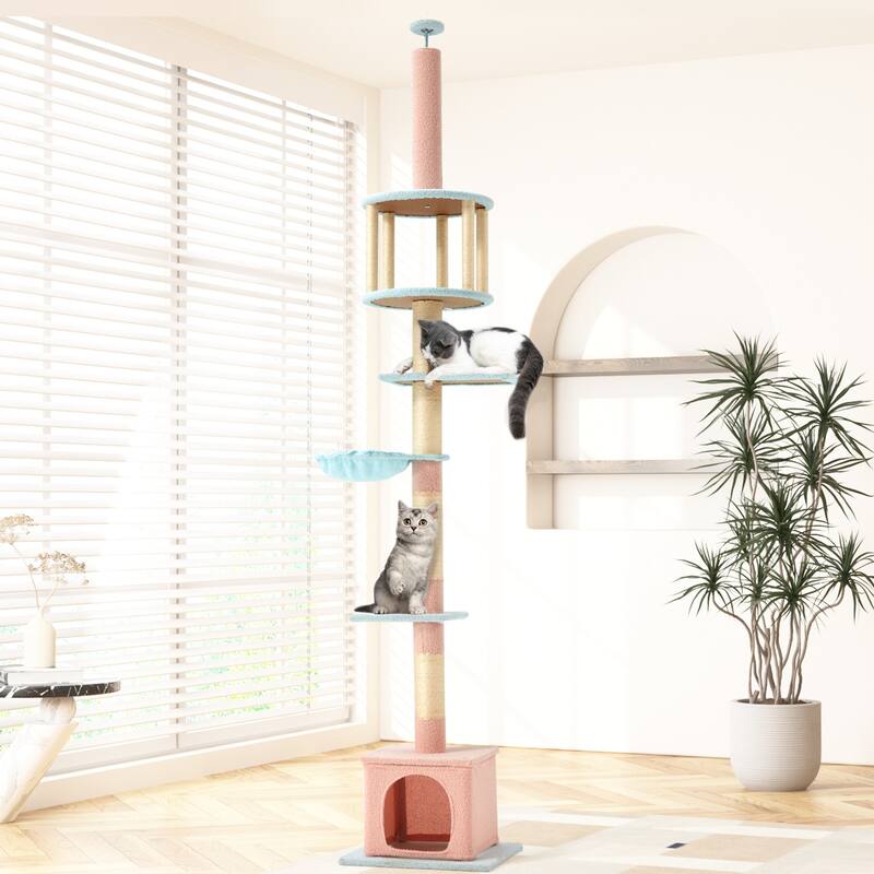 Sunflower Cat Tree, Multi-Functional Cozy Cat Tower, Cat Condo for Indoor Cats
