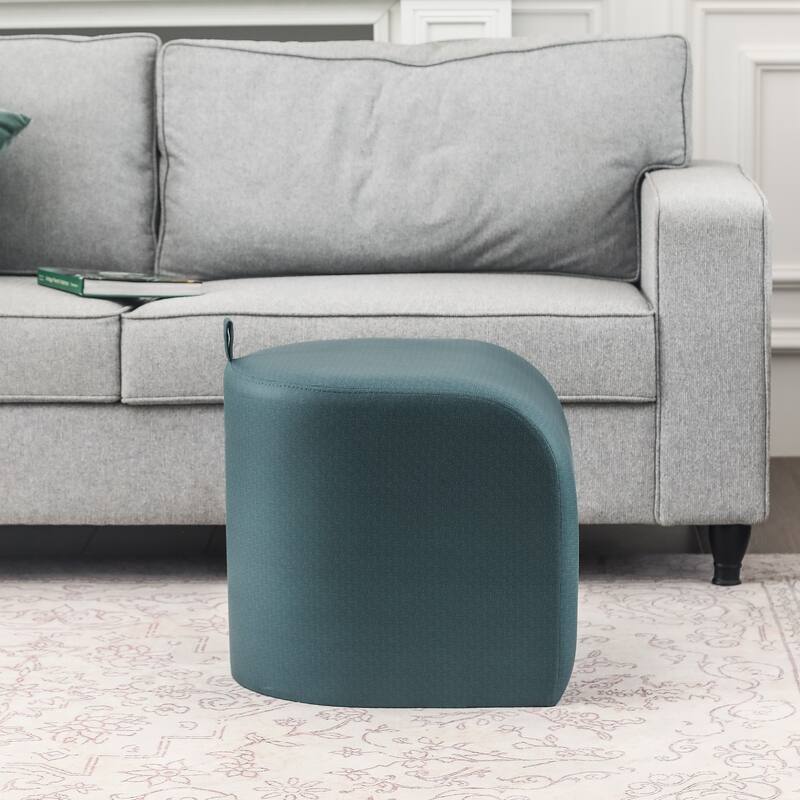 Adeco Leathaire Ottoman Upholstered Foot Stool with Curve