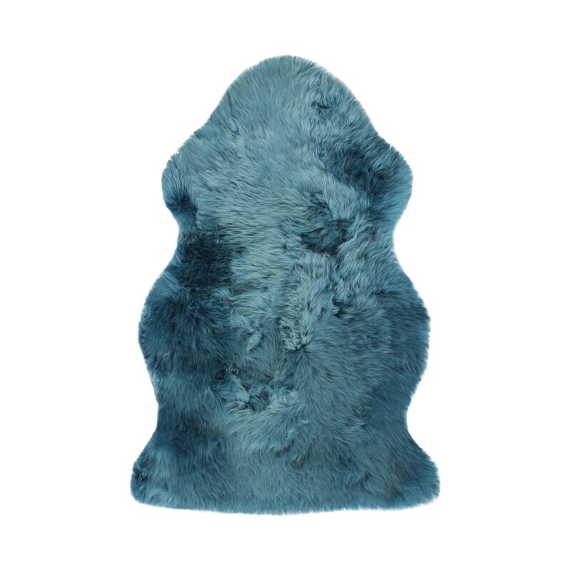 Natural Home Decor Milan Sheepskin Double Rug | 1-Piece - 2' x 3' - Teal