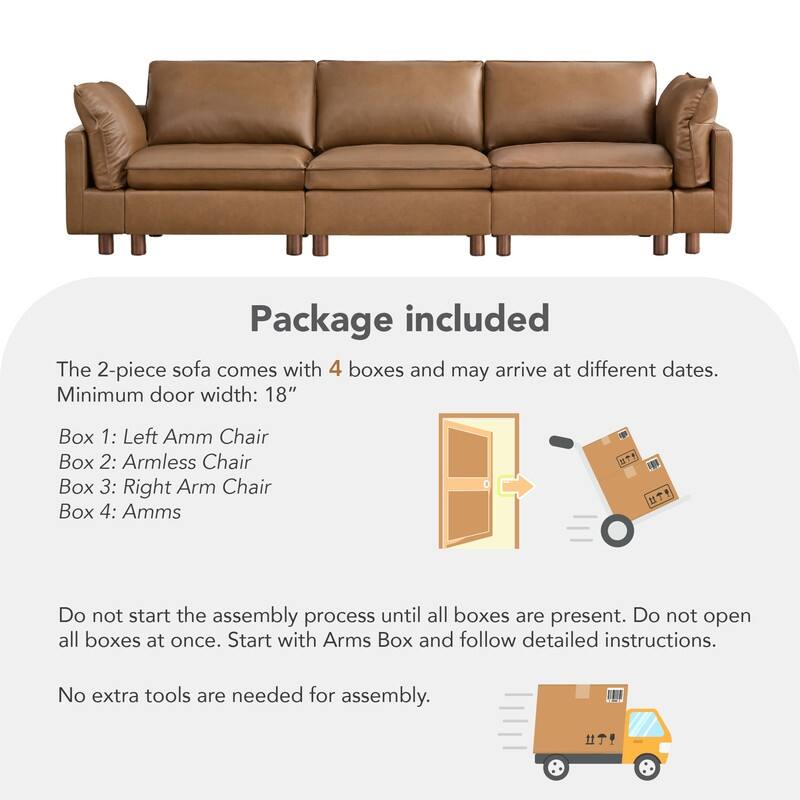 Spruce & Spring Modular Cloud Couch Sofa with Wood Legs for Living Room