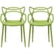 preview thumbnail 30 of 28, Modern Stackable Geometric Molded Dining Armchairs (Set of 2) Green