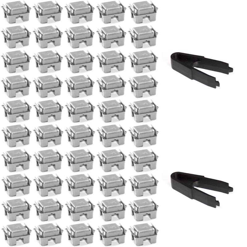 Modular Cube Locking Clips Pack of 50 and 2 Tweezers - Grey