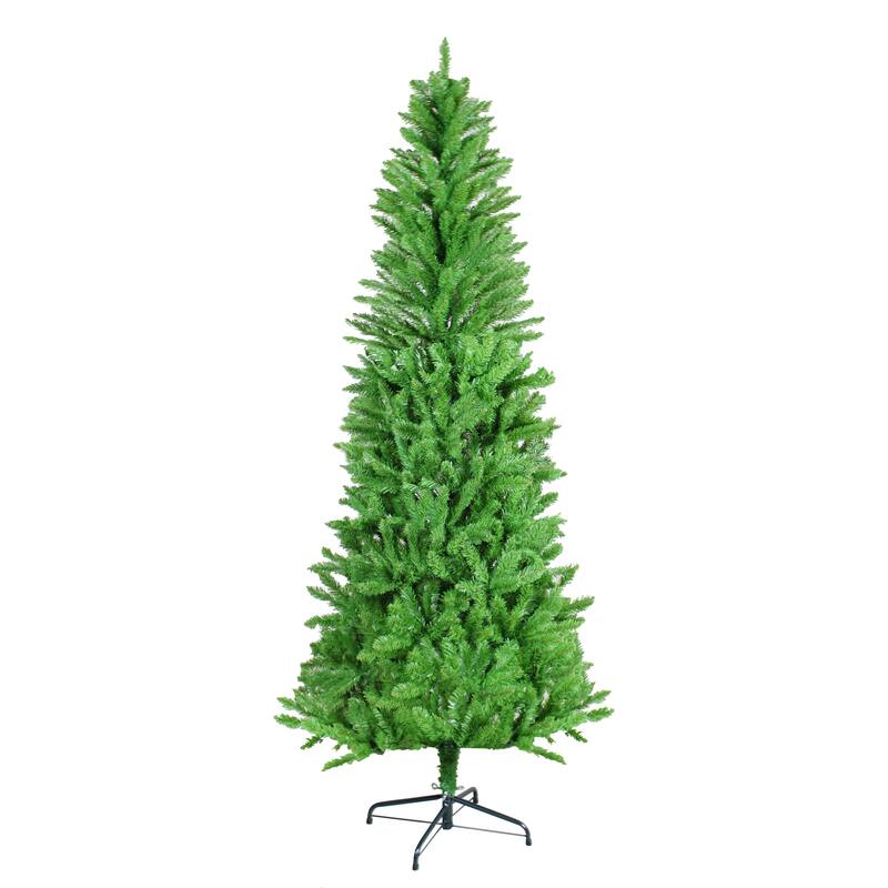 Classic Pencil Christmas Tree - Slim Shape, Dense Realistic Branches, Halloween/Christmas - Green