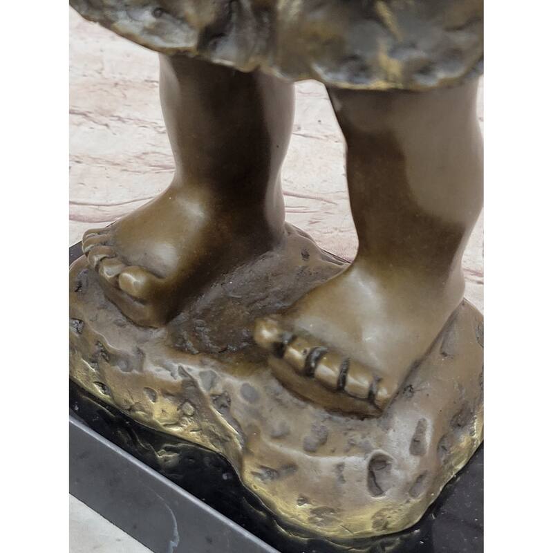 Signed Original Artwork By Milo Chinese Girl Holding Basket Bronze Sculpture