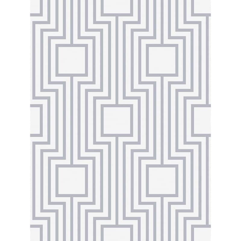 Seabrook Designs Kylea Geometric Non-Woven Unpasted Wallpaper - 27 in. W x 27 ft. L - Metallic Fog
