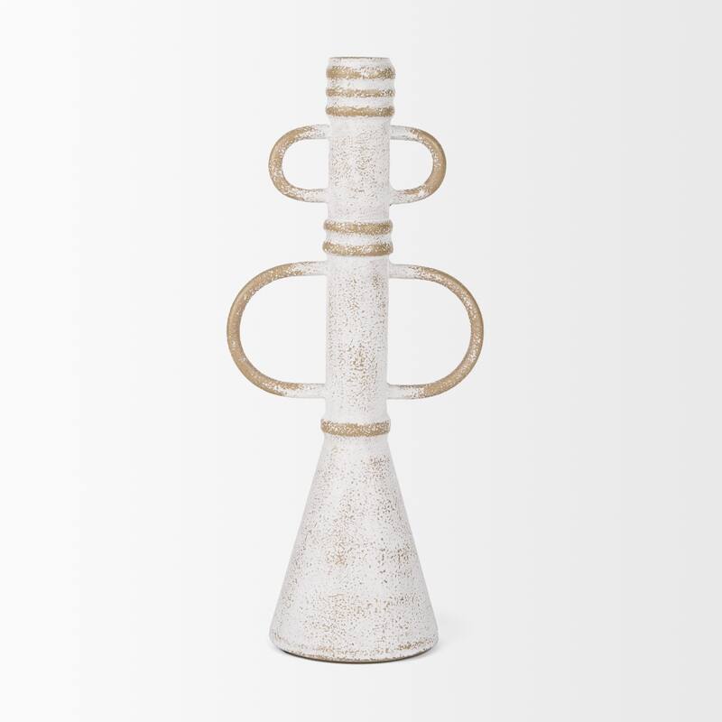 Ziva Small Distressed Wall White Metal Sculptural Object