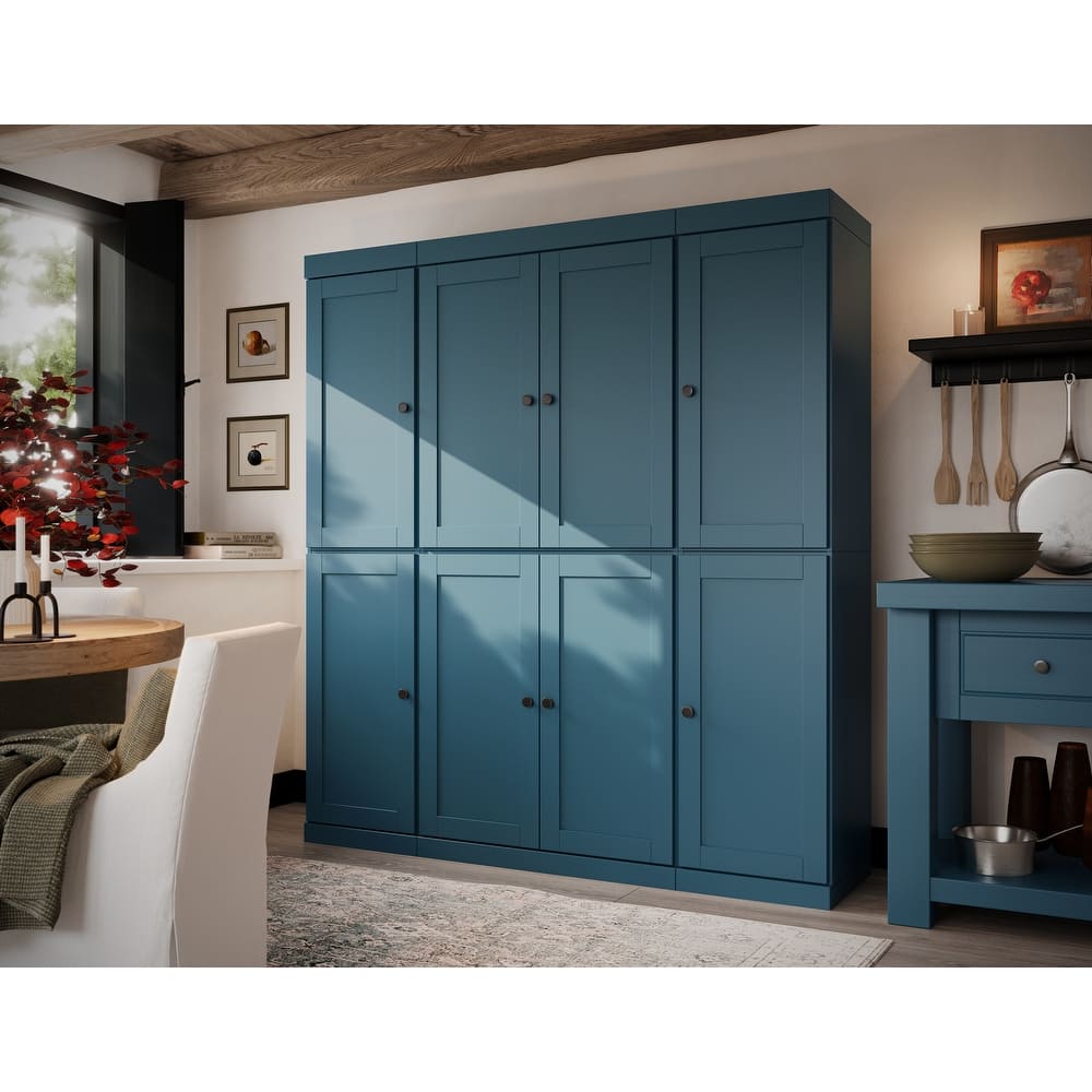 Palace Imports 100% Solid Wood Pantry Cabinet, Shaker Doors, Adjustable Shelves, 65" Wide, 71.5" Tall