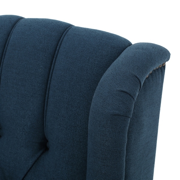 Walter Tufted Fabric Wingback Recliner Club Chair by Christopher