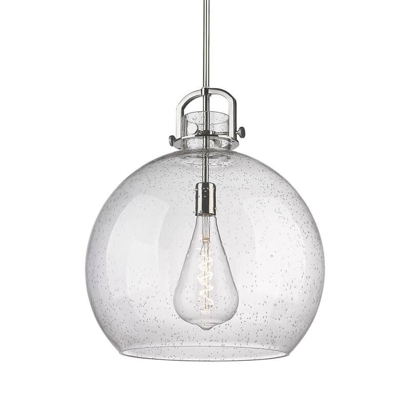 Innovations Lighting 410-1SL-23-18 Newton Sphere Pendant Newton Sphere - Polished Nickel / Seedy