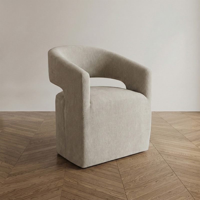 Furniture of America Rivena Modern 26-inch Fabric Accent Chair with Casters - Taupe