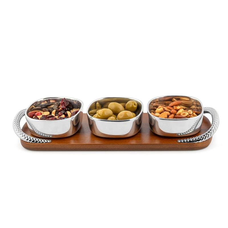 Nambe Braid Condiment Trio