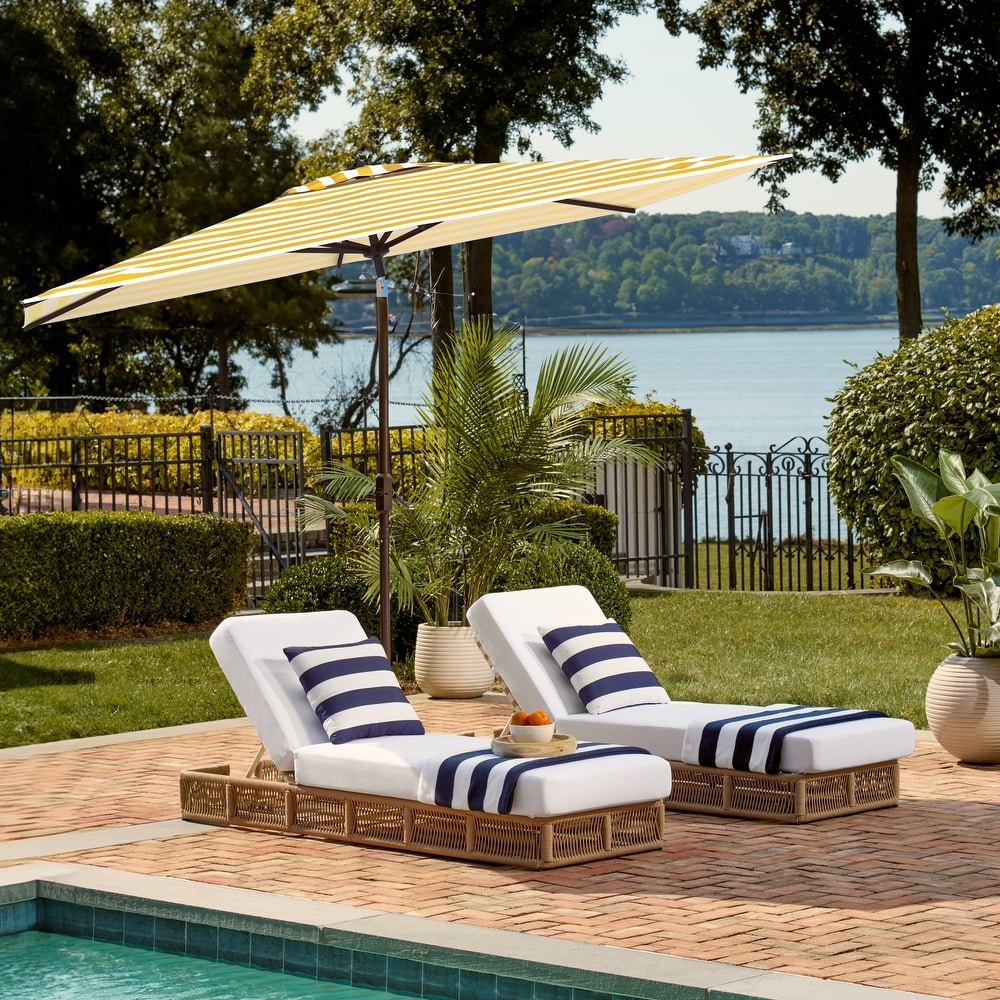 black and white striped rectangular patio umbrella KXWOQ3ED 9ft Round Wood Market Umbrella, Striped, Outdoor Table with Pulley Lift, 8 Ribs Polyester Fabric, Sun Umbrella for Garden Deck Pool Backyard : Patio, Lawn SAFAVIEH Outdoor Collection Elsa Fashion Line 9 Deluxe 8 ft Black and