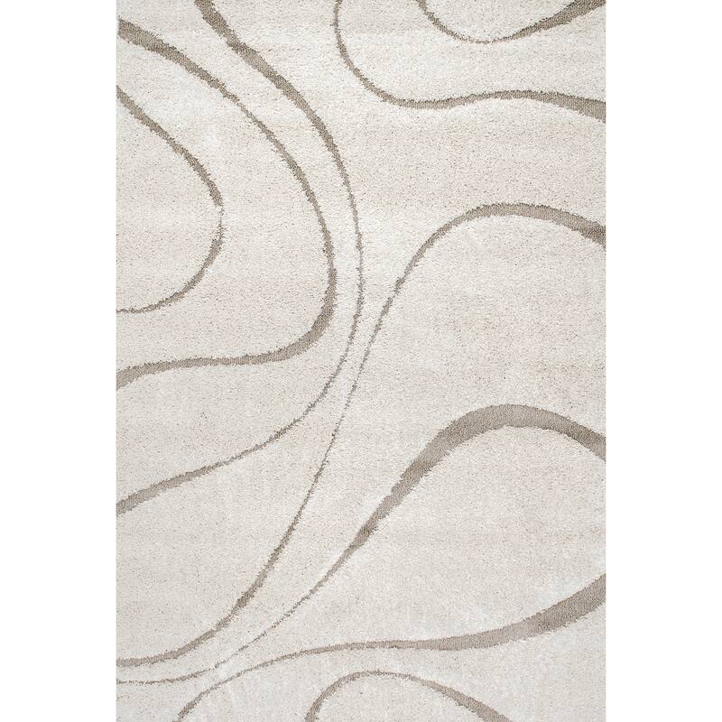 Brooklyn Rug Co Krista Contemporary Swirls Shag Area Rug