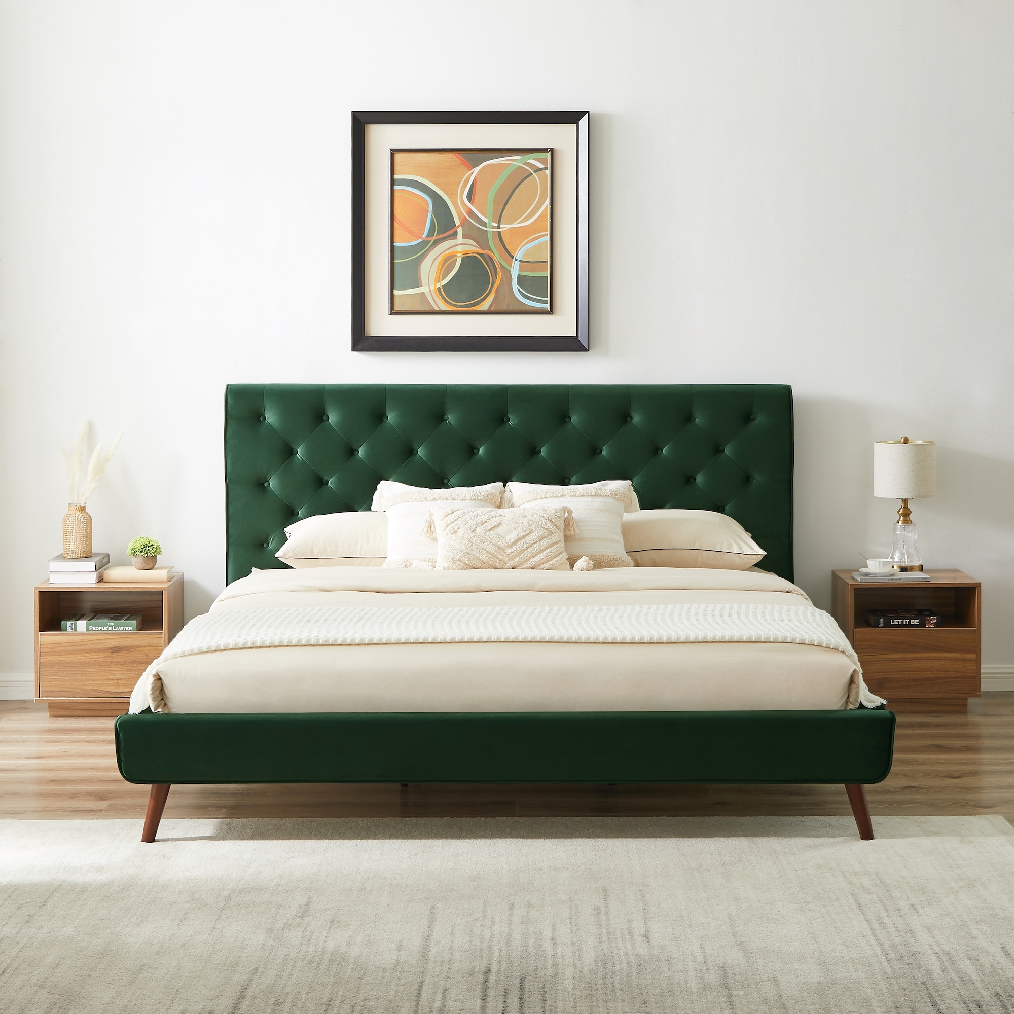 Dark green hot sale velvet bed