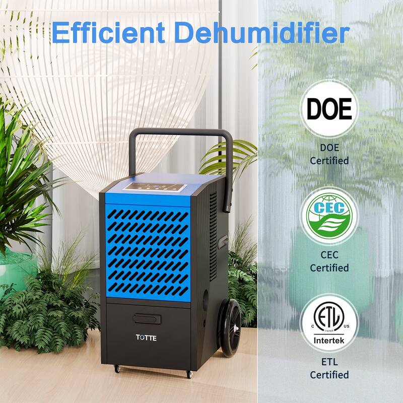 Efficient Industrial Dehumidifier Home Dehumidifier: DOE - Certified with Powerful Moisture Removal Capacity