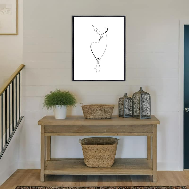 Forever by Isabella Karolewicz Framed Canvas Wall Art Print - Sylvie Beaded Black